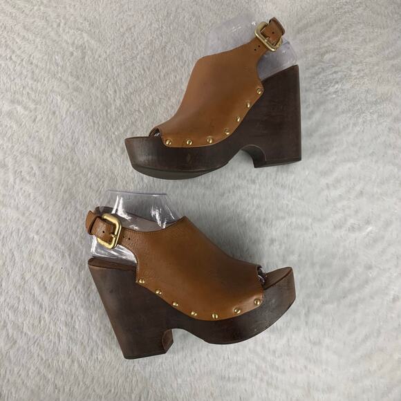 KORS Michael Kors Women's Leather Wedge Sandals Size 7.5 - Picture 6 of 10